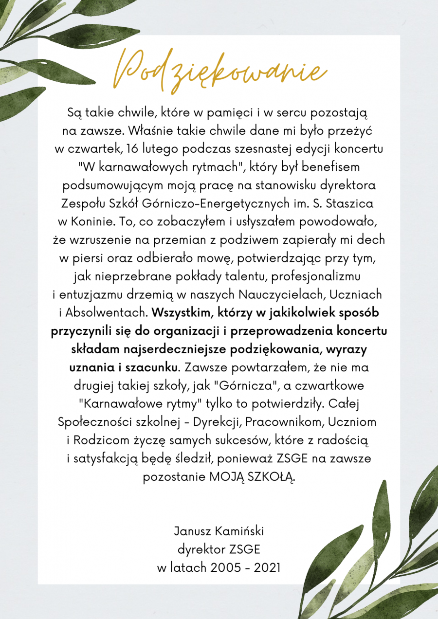 Podziękowanie